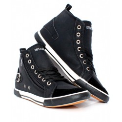 Black Stitched Design Casual Shoes DR-502