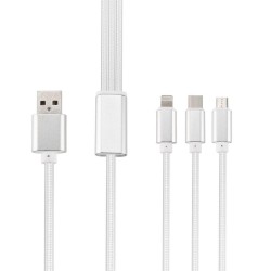 3 In 1 Multi Charger Cable for iPhone and Android Phones