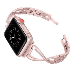 JANSIN Golden Women diamond Stainless Steel Strap for iWatch