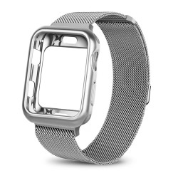 Silver Milanese Stainless Steel with Case for Apple Watch