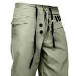Army Green Loop Button Cargo Trousers