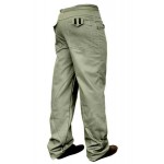 Army Green Loop Button Cargo Trousers