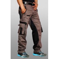 Choco Brown Black Contrast 8 Pocket Cargo Trousers