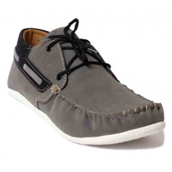 Grey Stylish Laces Loafer Shoes