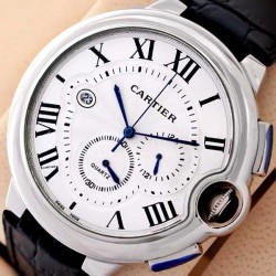 Cartier Ballon Bleu Chronograph Silver Watch