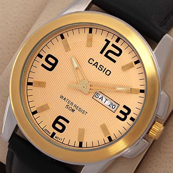 Casio 5 Bar MTP-1314 Golden Watch