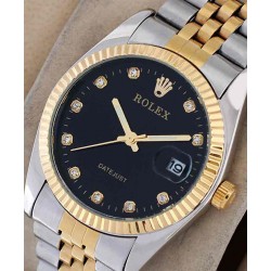 Rolex DateJust Black Jubilee Diamond Watch