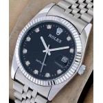 Rolex DateJust Diamond Marking With Black Dial Watch