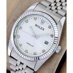 Rolex DateJust Diamond Marking With White Dial Watch