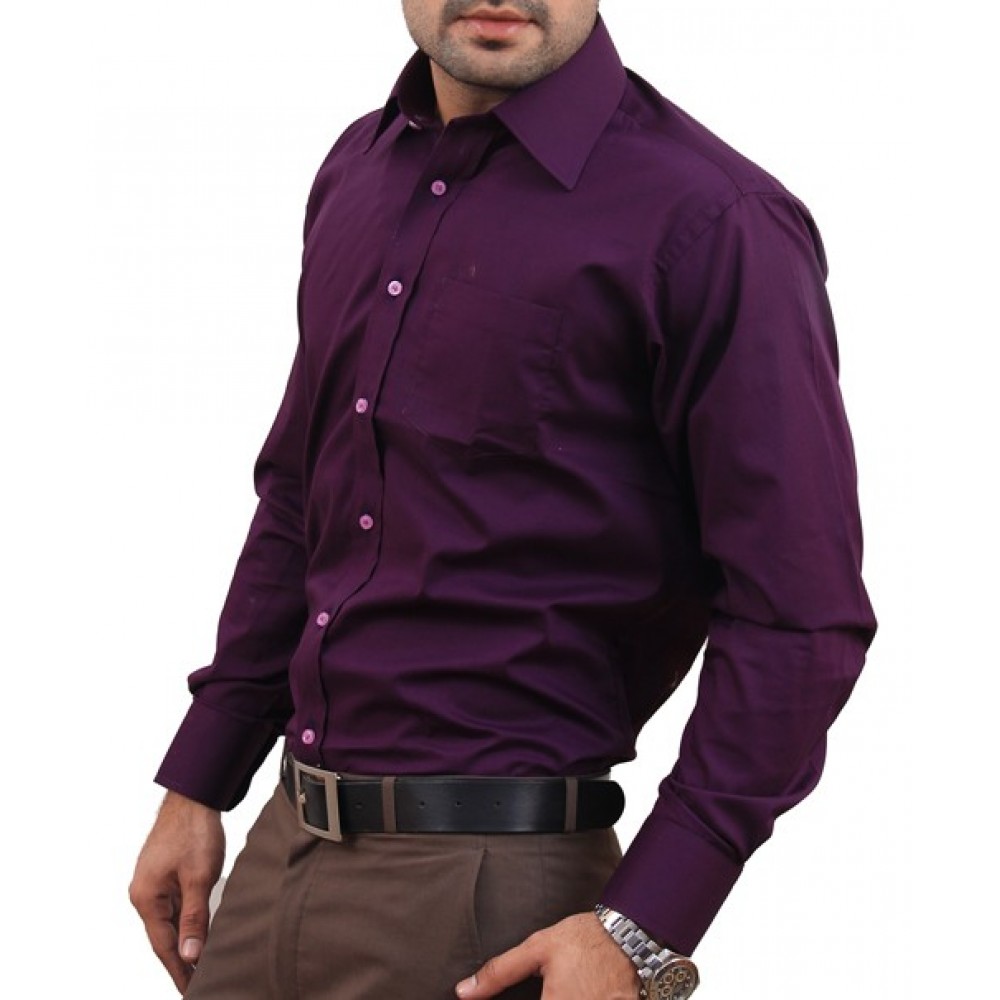 Dark Purple Men Formal Shirt